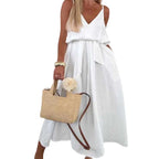 💜LAST DAY PROMOTION - 61%OFF💜Women’s Spaghetti Strap Maxi Dress with Waist Tie