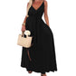 💜LAST DAY PROMOTION - 61%OFF💜Women’s Spaghetti Strap Maxi Dress with Waist Tie