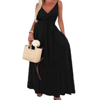 💜LAST DAY PROMOTION - 61%OFF💜Women’s Spaghetti Strap Maxi Dress with Waist Tie