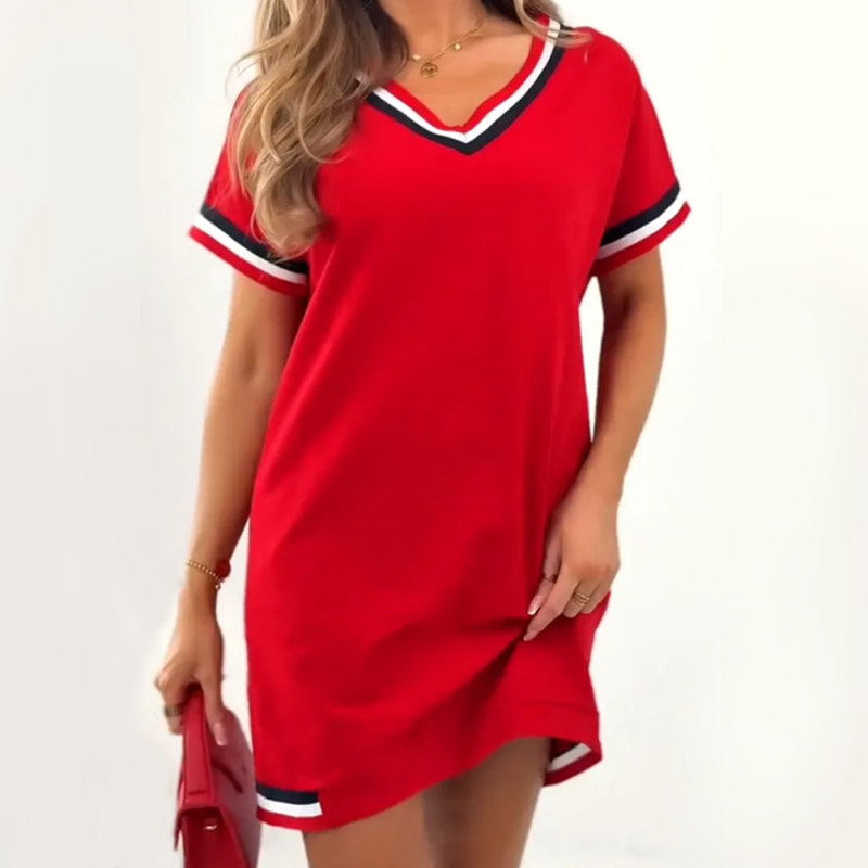 🎞️ Women's Striped Splicing Dress – Retro Vibes, Modern Comfort