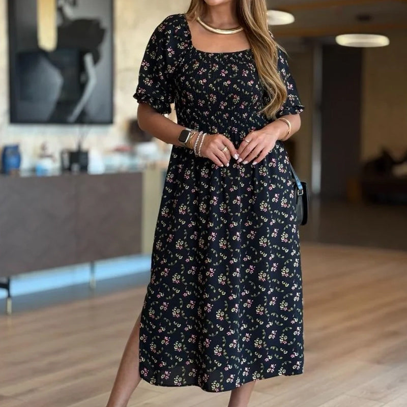 🌸 Summer Square Neck Floral Bustier Dress – Picnics to Parties