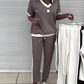 💜Women's Effortless Chic V-Neck Top & Pants Set - Everyday Essential