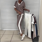 💜Women's Effortless Chic V-Neck Top & Pants Set - Everyday Essential