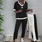 💜Women's Effortless Chic V-Neck Top & Pants Set - Everyday Essential