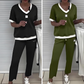 💜Women's Effortless Chic V-Neck Top & Pants Set - Everyday Essential