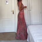 👗 Women's Sheer Mesh Sleeveless Top & Skirt Set | Romantic Sheer Layers ✨