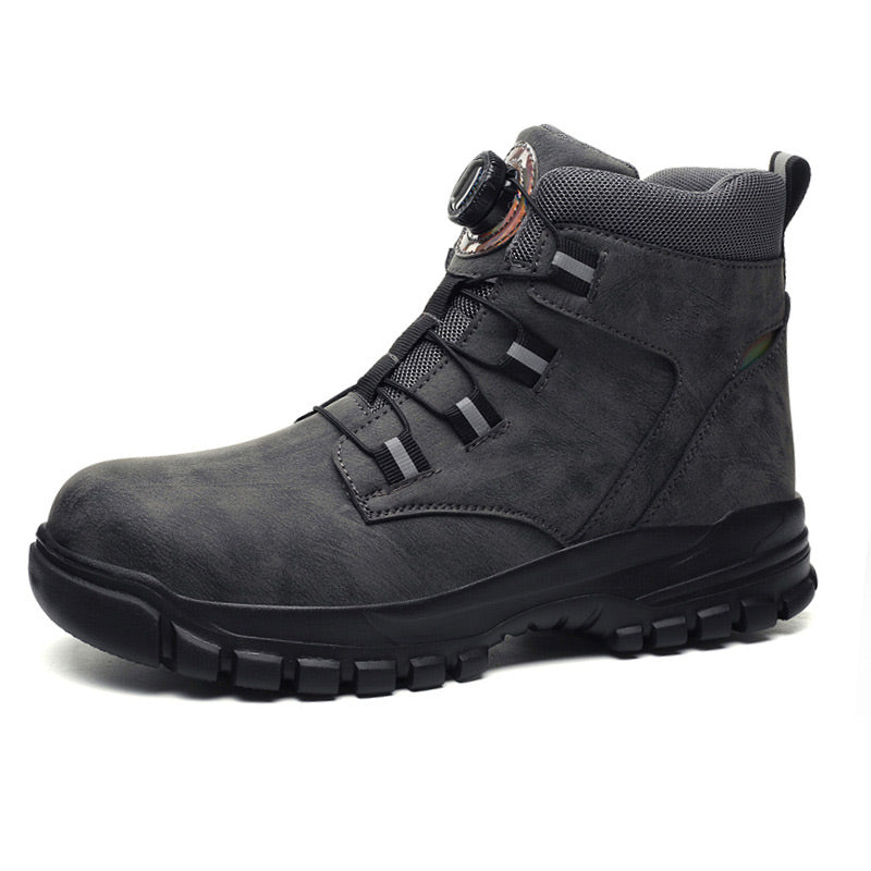 💪 Heavy-Duty Yet Lightweight: Men’s Multifunctional Work Shoes – Steel Toe & Flexible Sole