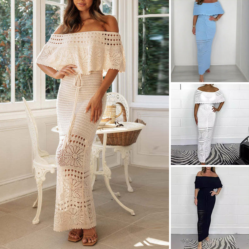 👑 Bespoke Off-Shoulder Maxi – Exclusive Evening & Party Statement