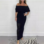 👑 Bespoke Off-Shoulder Maxi – Exclusive Evening & Party Statement