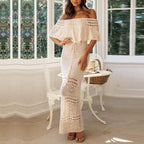 👑 Bespoke Off-Shoulder Maxi – Exclusive Evening & Party Statement