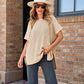 🧶 Women's Loose Knit Top – Short Sleeve, Premium Yarn Feel