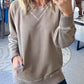 🧥 Ribbed Pattern Pullover – Pockets for Hands & Essentials
