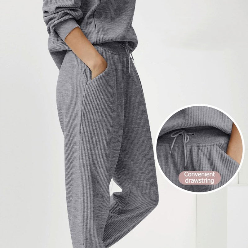 👕 Long Sleeve Half Zip Sweatsuit Set – Easy On/Off Comfort