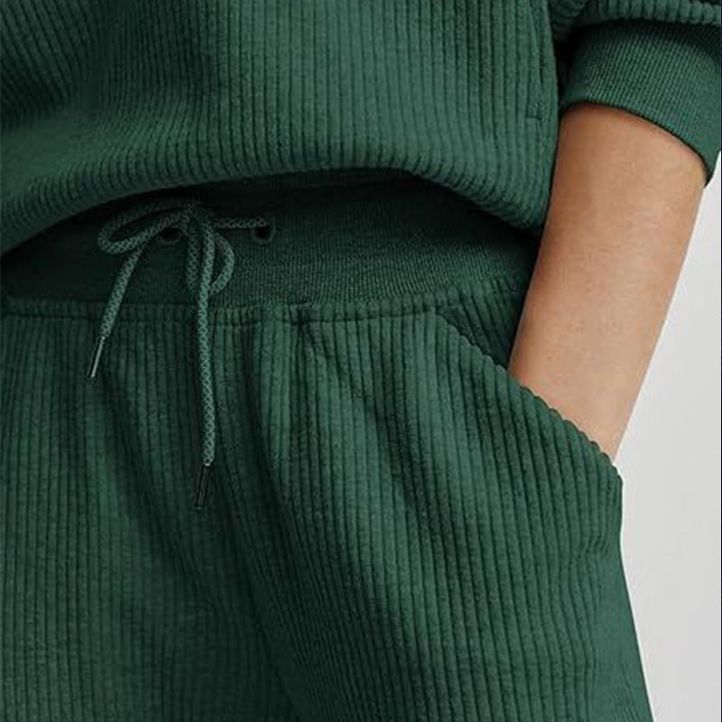 👕 Long Sleeve Half Zip Sweatsuit Set – Easy On/Off Comfort