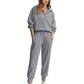 👕 Long Sleeve Half Zip Sweatsuit Set – Easy On/Off Comfort