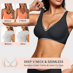 🤗 No More Underwire Discomfort! 😎Deep V Push - up Bra – Seamless & Wirefree✨