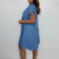 Women's Casual Solid Button-Down Short Dress 👗 Lightweight V-Neck Daily/Weekend