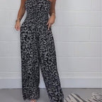 Trendy Women's Leopard Print Loose Jumpsuit – Comfortable & Fashionable