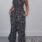 Trendy Women's Leopard Print Loose Jumpsuit – Comfortable & Fashionable