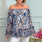 👗Off-Shoulder Printed Top for Women – Elegant Fit & Breathable Fabric
