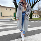 🧥Women's Hooded Long Sweatshirt – Cozy Layers for Cool Days