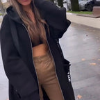 🧥Women's Hooded Long Sweatshirt – Cozy Layers for Cool Days