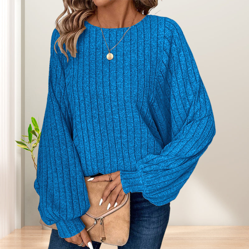 🧥Women's Ribbed Loose-Fit Pullover Tops – Cozy Knit, Effortless Oversized Style