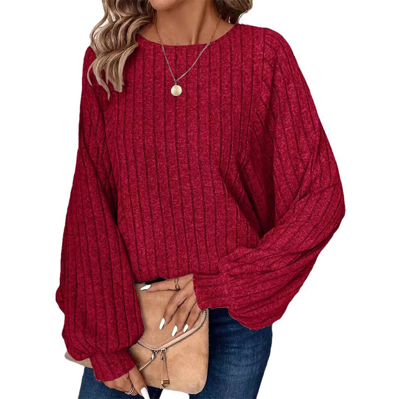 🧥Women's Ribbed Loose-Fit Pullover Tops – Cozy Knit, Effortless Oversized Style