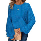 🧥Women's Ribbed Loose-Fit Pullover Tops – Cozy Knit, Effortless Oversized Style