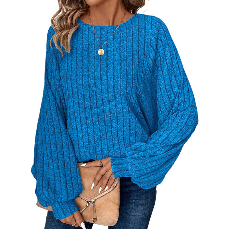 🧥Women's Ribbed Loose-Fit Pullover Tops – Cozy Knit, Effortless Oversized Style