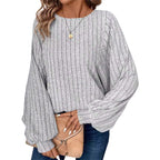 🧥Women's Ribbed Loose-Fit Pullover Tops – Cozy Knit, Effortless Oversized Style