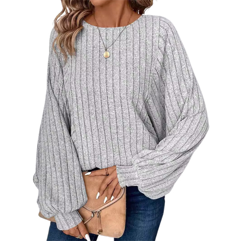 🧥Women's Ribbed Loose-Fit Pullover Tops – Cozy Knit, Effortless Oversized Style