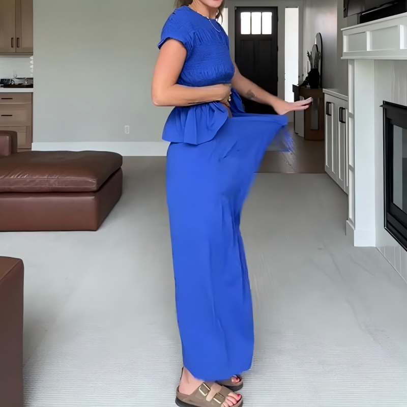 👩‍💼Women’s Pleated Top & Wide-Leg Pants Set – Perfect for Office & Casual Occasions🌟