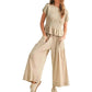 👩‍💼Women’s Pleated Top & Wide-Leg Pants Set – Perfect for Office & Casual Occasions🌟