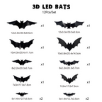 🦇Halloween 3D Bat LED Wall Light Decor 💡 – No Drilling Needed, Easy Installation | Soft LED Glow for Living Room/Bedroom Festive Vibe