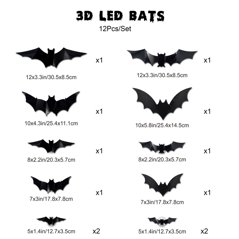 🦇Halloween 3D Bat LED Wall Light Decor 💡 – No Drilling Needed, Easy Installation | Soft LED Glow for Living Room/Bedroom Festive Vibe