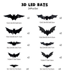 🦇Halloween 3D Bat LED Wall Light Decor 💡 – No Drilling Needed, Easy Installation | Soft LED Glow for Living Room/Bedroom Festive Vibe