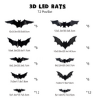 🦇Halloween 3D Bat LED Wall Light Decor 💡 – No Drilling Needed, Easy Installation | Soft LED Glow for Living Room/Bedroom Festive Vibe