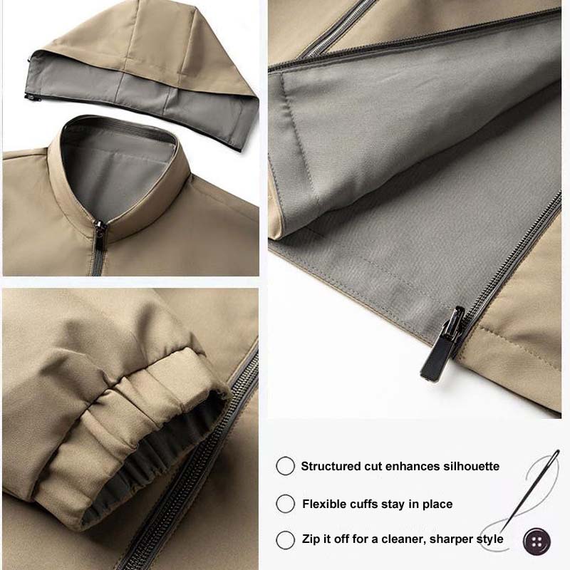 Men's Lightweight Casual Zip-Up Jacket - All-Season Layering, Lightweight for Casual Daily Use 🔄