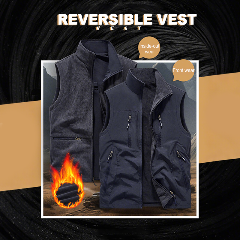 👕 Oversized Men's Sleeveless Vest Jacket – Roomy Fit, Functional Pockets, Trendy Street Style ✨