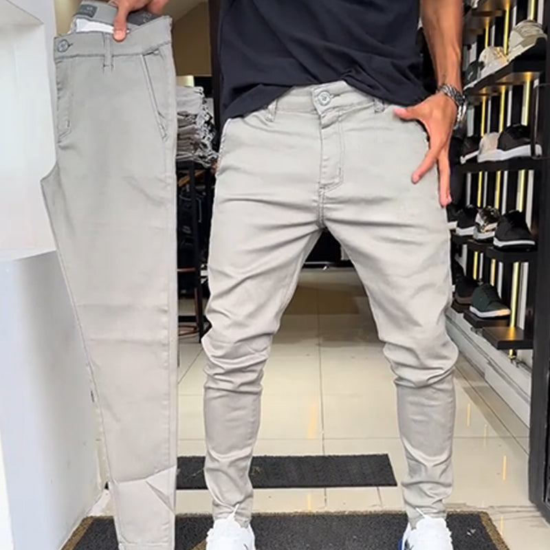 Men’s Slim-Fit Casual Solid Pants – Sleek Solid Tones, Slim Silhouette, Ideal for Easy Pairing 👔