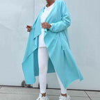 🌟 Women's Long Sleeve Open Front Cardigan – Irregular Drape Design, Casual Loose Layering Essential 👗