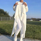 🌟 Women's Long Sleeve Open Front Cardigan – Irregular Drape Design, Casual Loose Layering Essential 👗