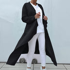 🌟 Women's Long Sleeve Open Front Cardigan – Irregular Drape Design, Casual Loose Layering Essential 👗