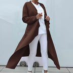 🌟 Women's Long Sleeve Open Front Cardigan – Irregular Drape Design, Casual Loose Layering Essential 👗