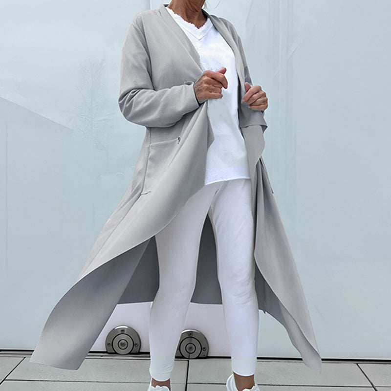 🌟 Women's Long Sleeve Open Front Cardigan – Irregular Drape Design, Casual Loose Layering Essential 👗