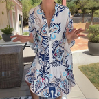 Women's Elegant Printed Loose Flowy Dress 🌺 – Boho Beach Vacay & Casual Daily Vibe