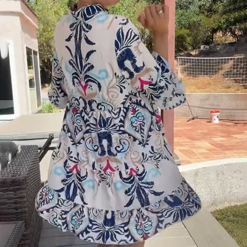 Women's Elegant Printed Loose Flowy Dress 🌺 – Boho Beach Vacay & Casual Daily Vibe