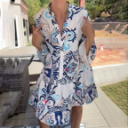 Women's Elegant Printed Loose Flowy Dress 🌺 – Boho Beach Vacay & Casual Daily Vibe