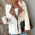 Cozy Leopard-Trim Coat 🐆 – Oversized & Soft, Perfect for Brunch/Lounge Days